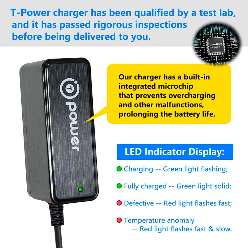 T POWER شاحن T POWER لجهاز Hyperice Vyper 2.0 لكرات اللياقة البدنية المهتزة عالية الكثافة، كرة التدليك و LifePro لفة الرغوة المهتزة 4 سرعات مزود الطاقة AC DC - Image 2